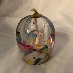 COPY - HAND BLOWN ART GLASS OIL LAMP PAPERWEIGHT